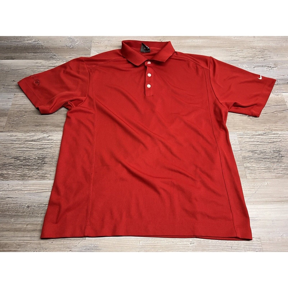 Nike Golf‎ Polo Dri Fit Performance Red Athletic Casual Shirt Mens Size Medium